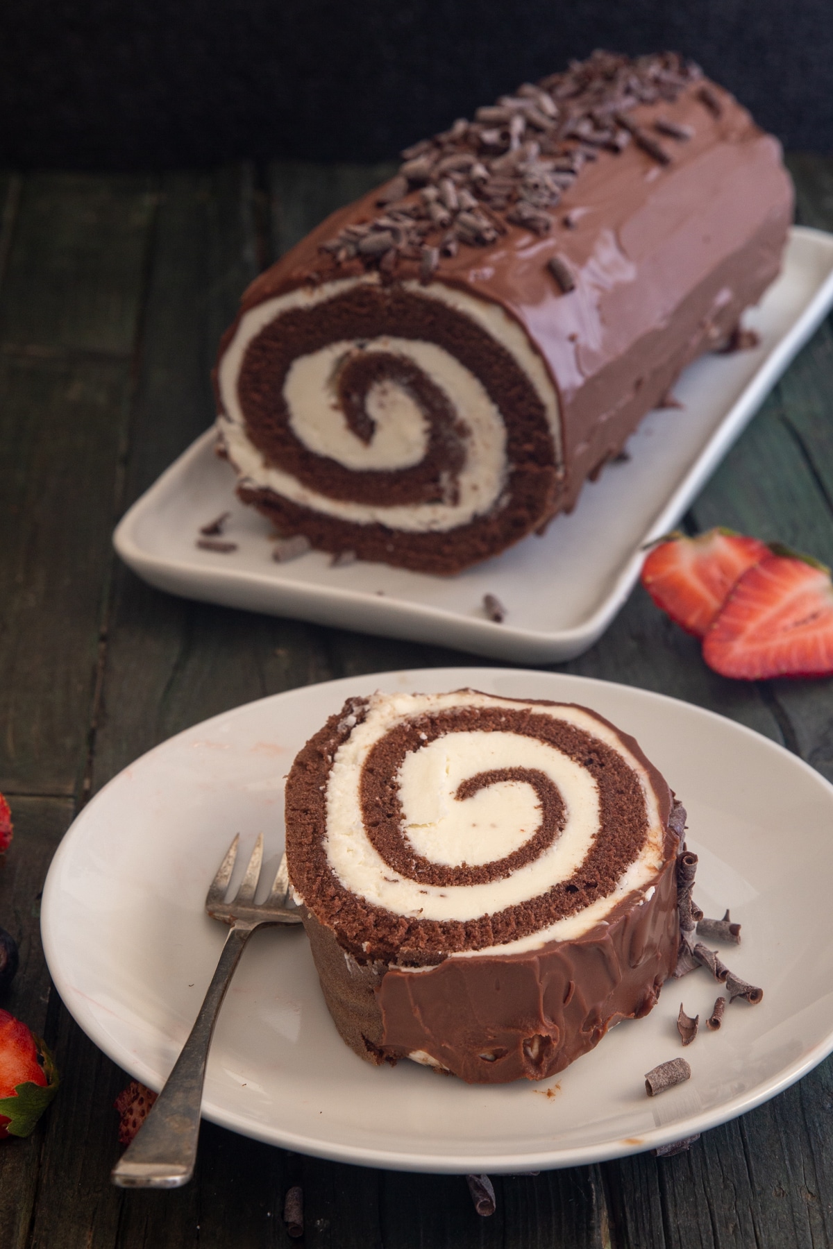 Chocolate Swiss Roll Cake 